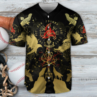 Viking Warrior Stronger Pattern - Baseball Jersey - Owl Ohh - Owl Ohh