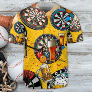 Dart And Beer Love Life Style - Baseball Jersey - Owl Ohh - Owl Ohh