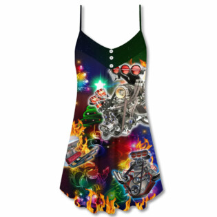 Christmas Tree Hot Rod - V-neck Sleeveless Cami Dress - Owl Ohh - Owl Ohh