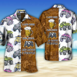 Beer I Like Beer And Jeeps - Hawaiian Shirt - Owl Ohh - Owl Ohh