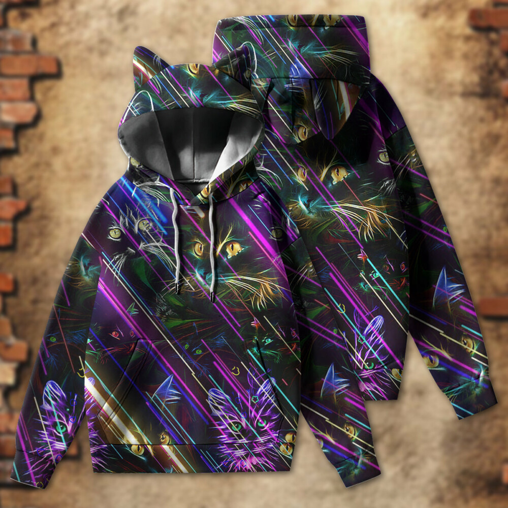 Cat Neon Light Style - Ears Hoodie - Owl Ohh - Owl Ohh