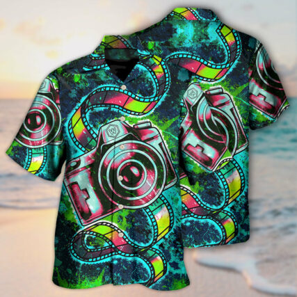 Camera Abstract Colorful Retro Amazing Camera - Hawaiian Shirt - Owl Ohh - Owl Ohh