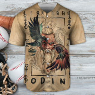 Viking Odin Sign Old Man Viking - Baseball Jersey - Owl Ohh - Owl Ohh