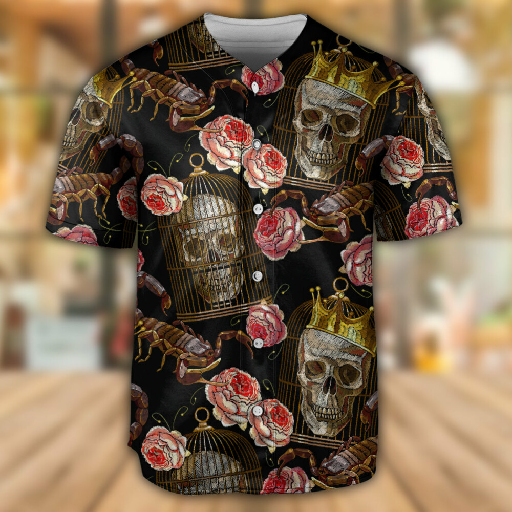 Skull And Scorpion - Baseball Jersey - Owl Ohh - Owl Ohh