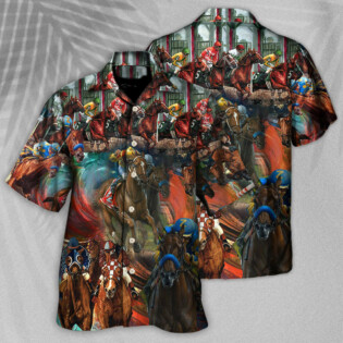 Horse Racing Colorful - Hawaiian Shirt - Owl Ohh - Owl Ohh