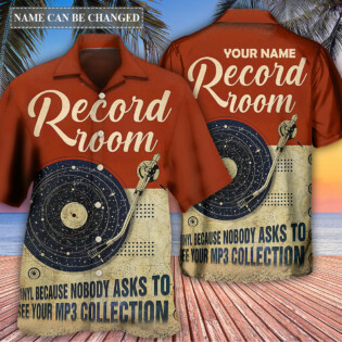 Music Retro Record Room Personalized - Hawaiian Shirt - Owl Ohh - Owl Ohh