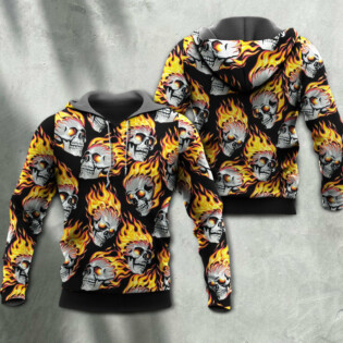 Skull Cool On Fire - Hoodie - Owl Ohh - Owl Ohh