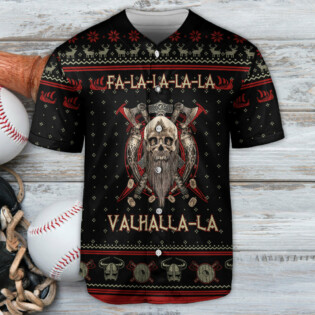 Viking Valhalla Black And Red Fa La La - Baseball Jersey - Owl Ohh - Owl Ohh