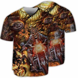 Motorcycle Skull Motorcycle Skull Racing Fast - Baseball Jersey - Owl Ohh - Owl Ohh
