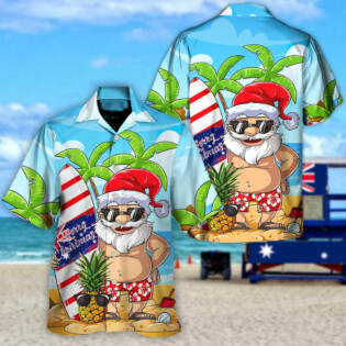 Christmas In July Santa Let's Surf Summer Vibe - Hawaiian Shirt - Owl Ohh-Owl Ohh