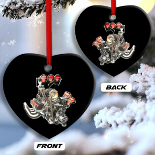 Hot Rod Christmas Merry Xmas To You - Heart Ornament - Owl Ohh - Owl Ohh