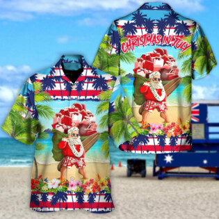 Christmas In July Santa Claus Spent Down At The Beach - Hawaiian Shirt - Owl Ohh-Owl Ohh