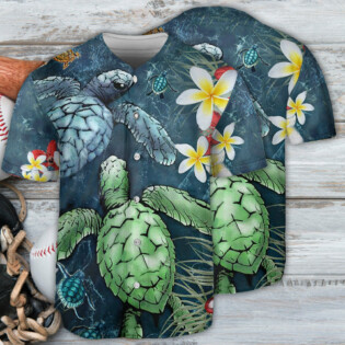 Turtle Love Flowers So Pretty - Baseball Jersey - Owl Ohh - Owl Ohh