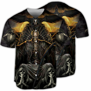 Skull Grim Reaper Dark - Baseball Jersey - Owl Ohh - Owl Ohh