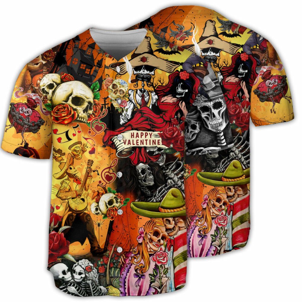 Skull Happy Women's Day, Valentine Gift's Day - Baseball Jersey - Owl Ohh - Owl Ohh