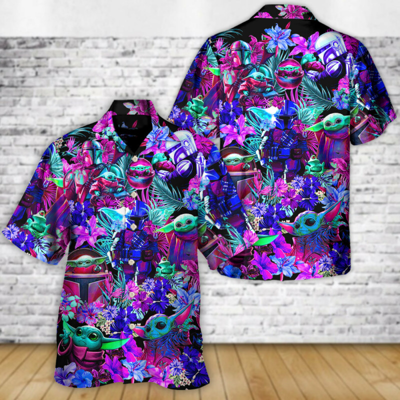 Special Star Wars Baby Yoda Synthwave - Hawaiian Shirt - Owl Ohh-Owl Ohh