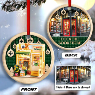 Bookstore Christmas Book Lover Snowflower Custom Photo Personalized - Circle Ornament - Owl Ohh - Owl Ohh