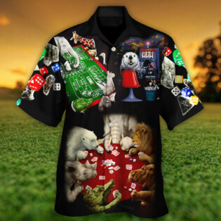 Casino Animals Gathered Around A Craps Table - Hawaiian Shirt - Owl Ohh - Owl Ohh