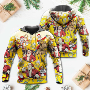 Beer Santa Funny Christmas Merry Xmas - Hoodie - Owl Ohh - Owl Ohh