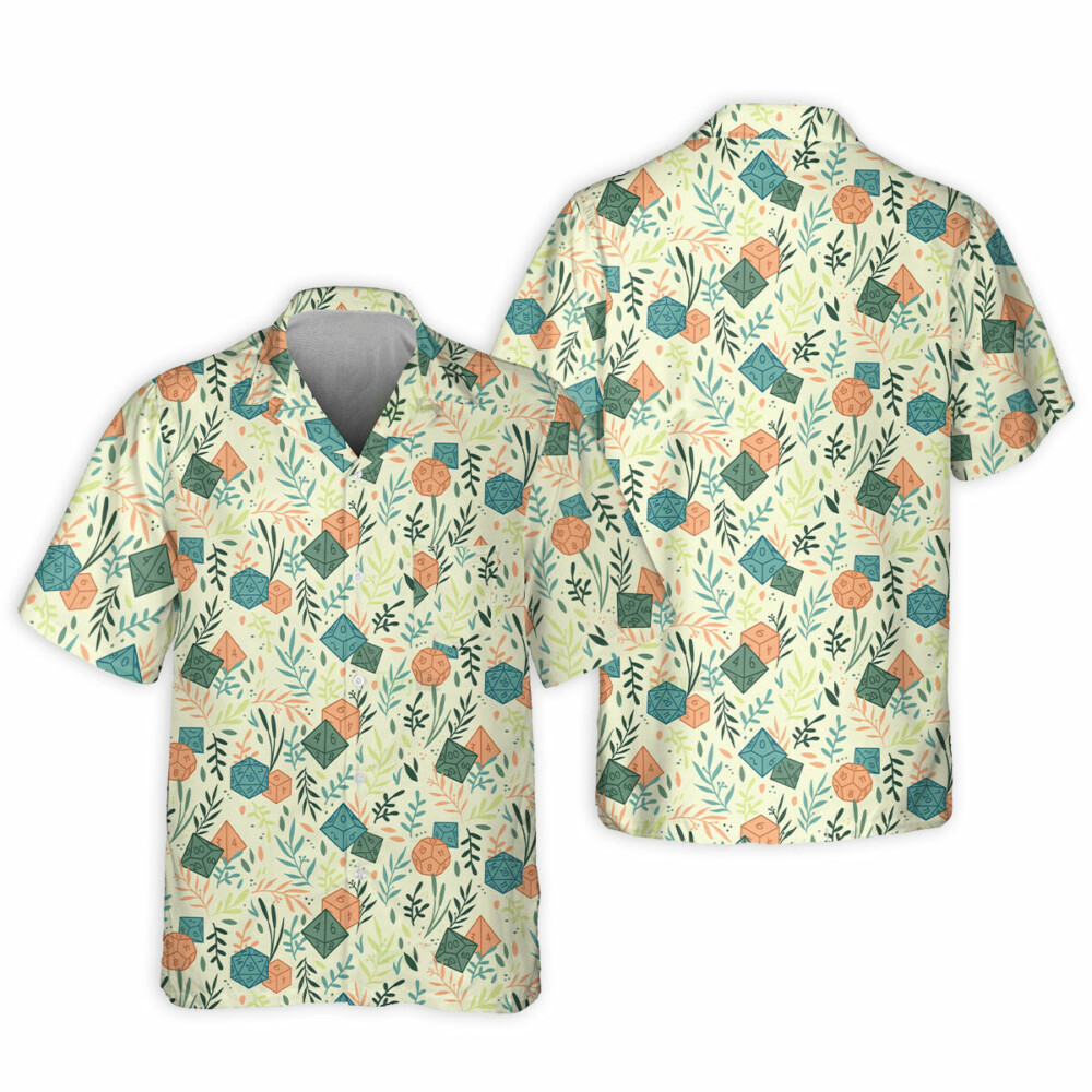 DnD Dice Plants Pattern - Hawaiian Shirt - Owl Ohh - Owl Ohh