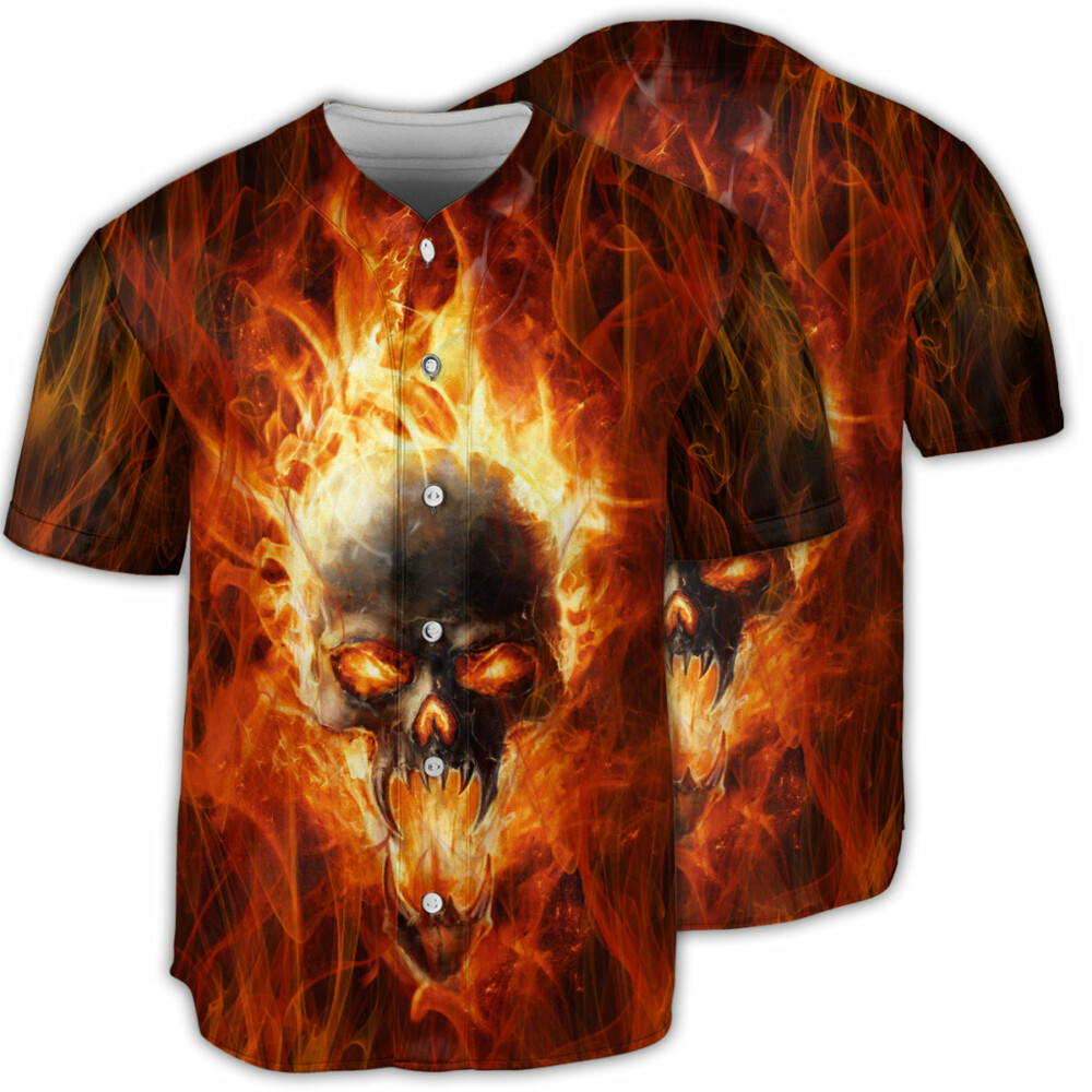 Skull Hot As Hell Psycho As Well - Baseball Jersey - Owl Ohh - Owl Ohh