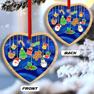 Christmas Santa Merry Xmas And Happy New Year - Heart Ornament - Owl Ohh - Owl Ohh