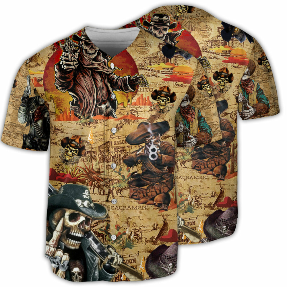 Cowboy Skull Cowboy Skull Pirates Love Life - Baseball Jersey - Owl Ohh - Owl Ohh