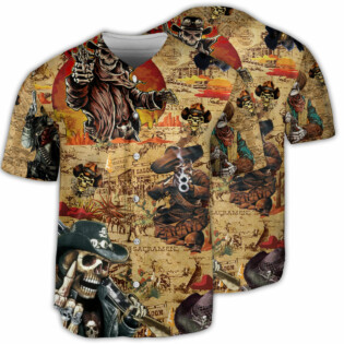 Cowboy Skull Cowboy Skull Pirates Love Life - Baseball Jersey - Owl Ohh - Owl Ohh