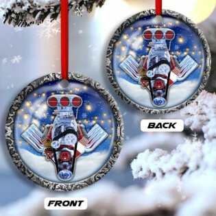 Hot Rod Christmas Snow Ball - Circle Ornament - Owl Ohh - Owl Ohh