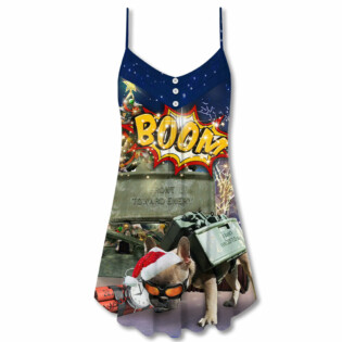 Christmas Claymore With Dog Snownight - V-neck Sleeveless Cami Dress - Owl Ohh - Owl Ohh
