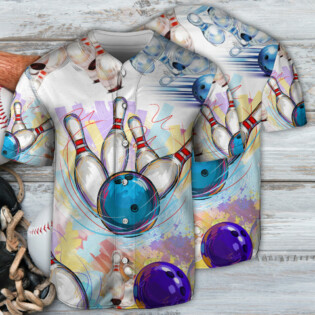 Bowling Love Bowling Every Day Art Style - Baseball Jersey - Owl Ohh - Owl Ohh