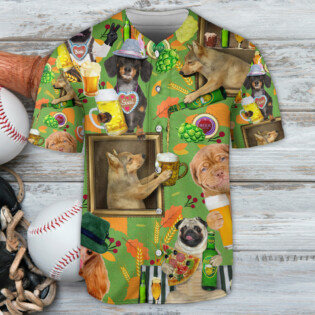 Beer Dog Loves Beer Every Day - Baseball Jersey - Owl Ohh - Owl Ohh