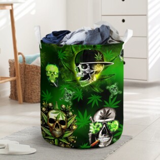 Skull Let's Get High Green - Laundry Basket - Owl Ohh - Owl Ohh
