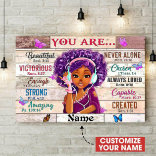 Black Girl You Are Beautiful Strong Amazing Perzonalized - Horizontal Poster - Owl Ohh - Owl Ohh