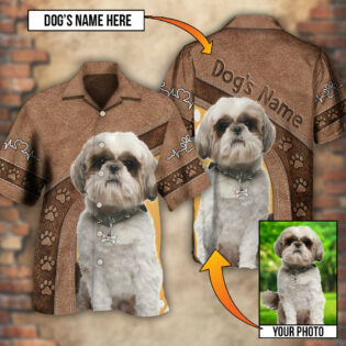 Dog Paw Brown Style Classic Custom Photo Personalized - Hawaiian Shirt - Owl Ohh - Owl Ohh