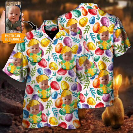 Easter This Is My Easter Shirt Style Watercolor Happy Custom Photo - Hawaiian Shirt - Personalized Photo Gifts for men and women, kids - Owl Ohh