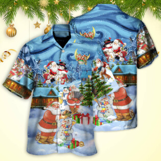 Christmas Santa And Snowman Best Friends - Hawaiian Shirt - Owl Ohh - Owl Ohh