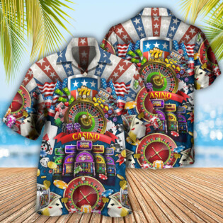 Poker US Flag Casino Lover - Hawaiian Shirt - Owl Ohh - Owl Ohh