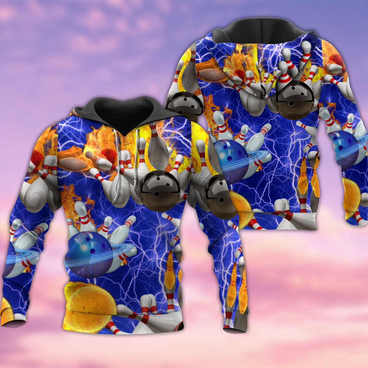 Bowling When Nothing Is Going Right With Blue and Yellow - Hoodie - Owl Ohh