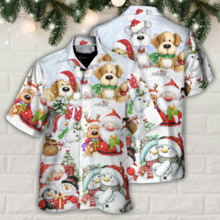 Christmas Santa And Snowman Christmas Happy Together - Hawaiian Shirt - Owl Ohh - Owl Ohh