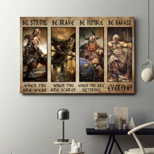 Viking Warrior Be Brave Be Strong - Horizontal Poster - Owl Ohh - Owl Ohh