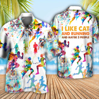 Cat I Like Cat And Running - Hawaiian Shirt - Owl Ohh - Owl Ohh
