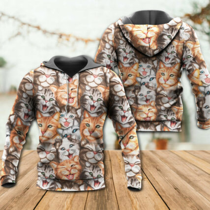 Cat Cute Happy Life With Funny Little Cat - Hoodie - Owl Ohh - Owl Ohh