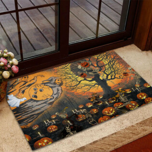 Skull Halloween Skull Darkness - Doormat - Owl Ohh - Owl Ohh