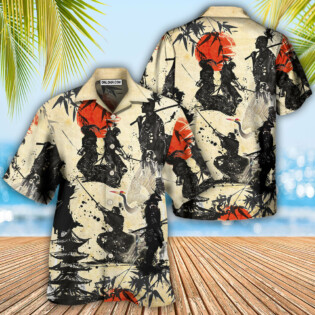 Samurai Mountain Sketch Art - Hawaiian Shirt - Owl Ohh - Owl Ohh