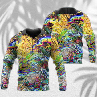 Hippie Turtle Colorful Art Peace - Hoodie - Owl Ohh - Owl Ohh