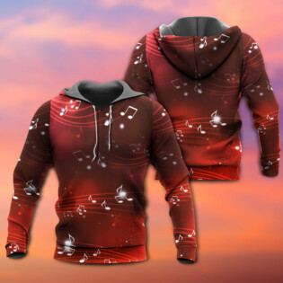 Music Musical Notes And Blurry Lights On Dark Red - Hoodie - Owl Ohh - Owl Ohh