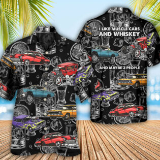 Car I Like Muscle Cars And Whiskey - Hawaiian Shirt - Owl Ohh - Owl Ohh