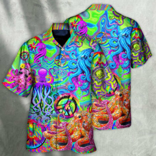 Hippie Funny Octopus Colorful Tie Dye - Hawaiian Shirt - Owl Ohh - Owl Ohh
