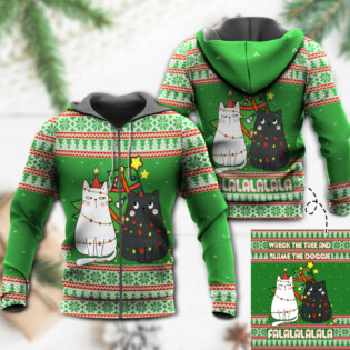 Cat Wreck The Tree Meowy Christmas - Hoodie - Owl Ohh - Owl Ohh